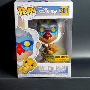 Rare Rafiki with Simba Diamond Edition Funko Pop - Hot Topic Exclusive
